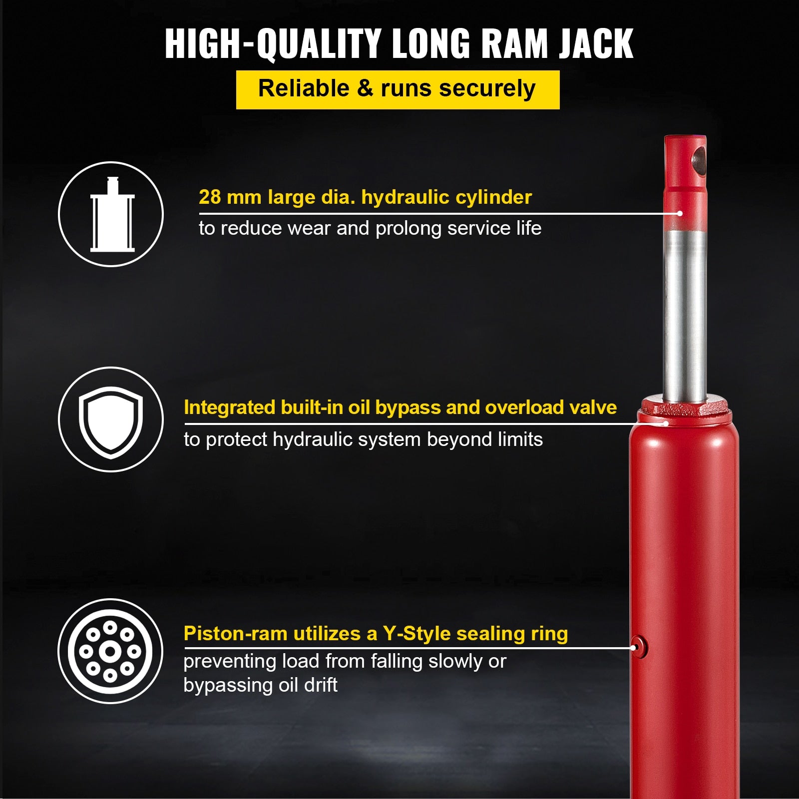 VEVOR Hydraulic Jack 3 /4/8/12 Ton Car Hydraulic Long Ram Jack Manual Engine Li image 8