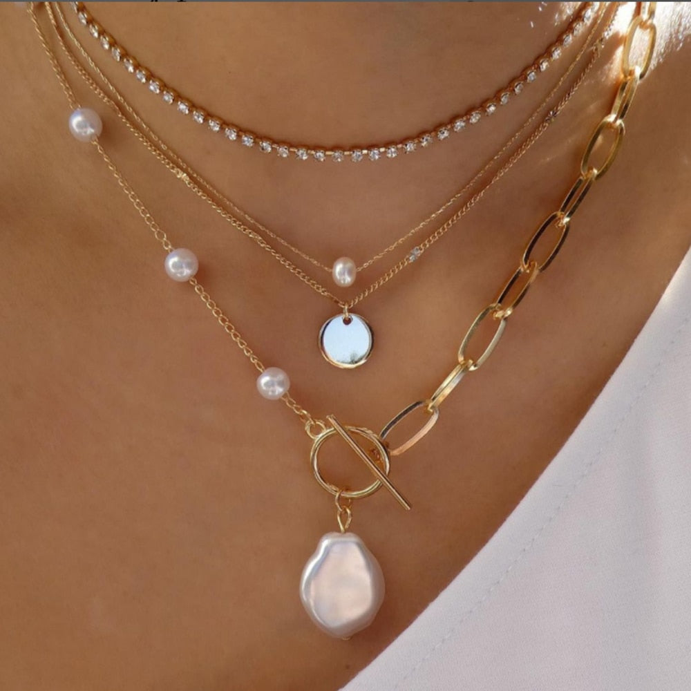 bls-miracle Bohemia Gold Color Multiple Styles Necklace For Women Trendy Multi- image 32