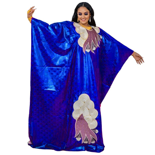 African Dress for Women Plus Si ze Embroidery Weddi ng Guest Long Maxi Dress wi image 0