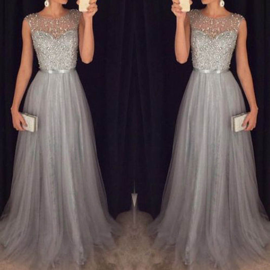 Women Formal Long Lace Dress Prom Evening Party Cocktail Bridesmaid Wedding Gow image 0