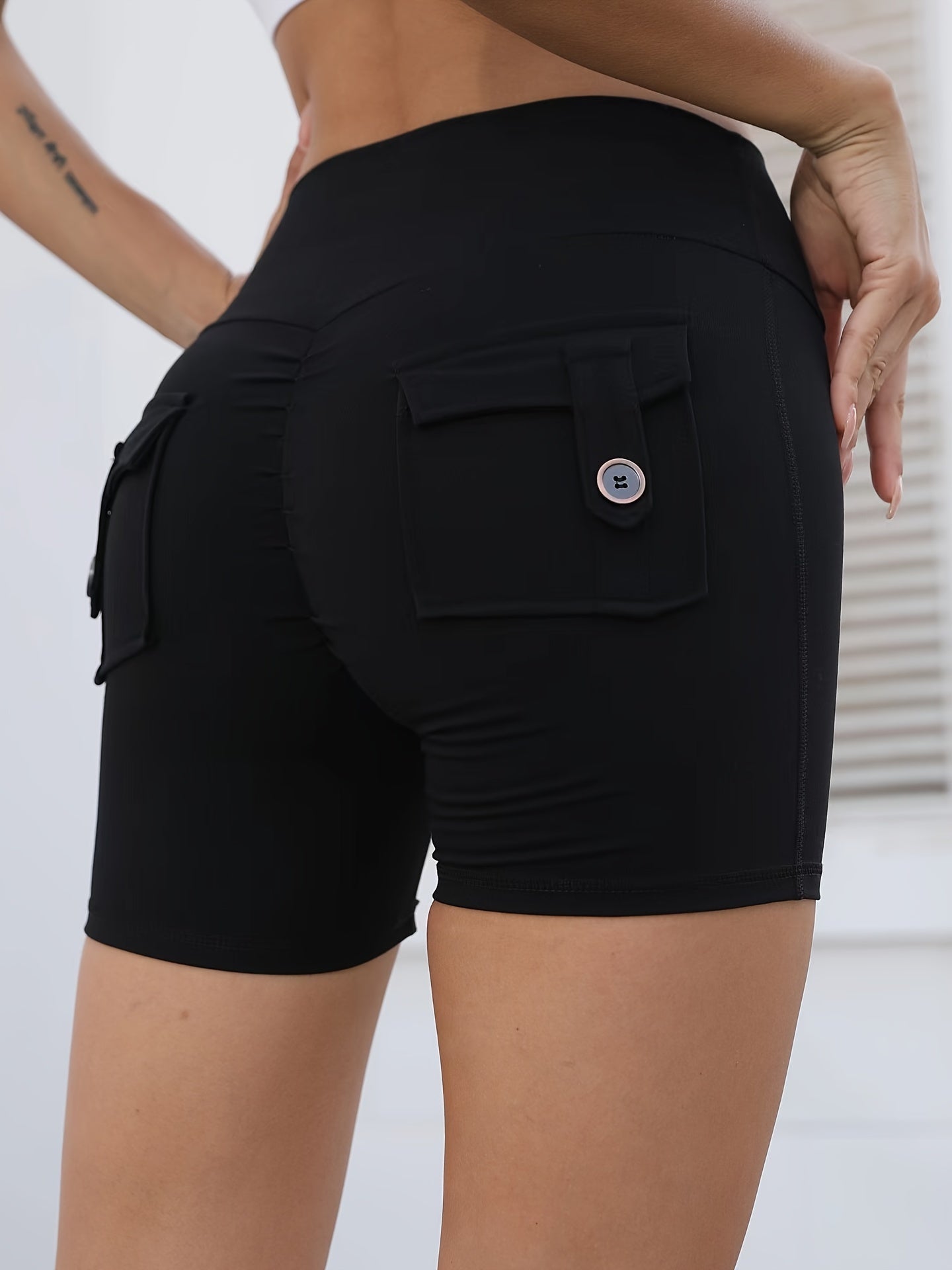 2024 new style nude three-quarter pants sexy yoga pants summer high-waisted pea image 1
