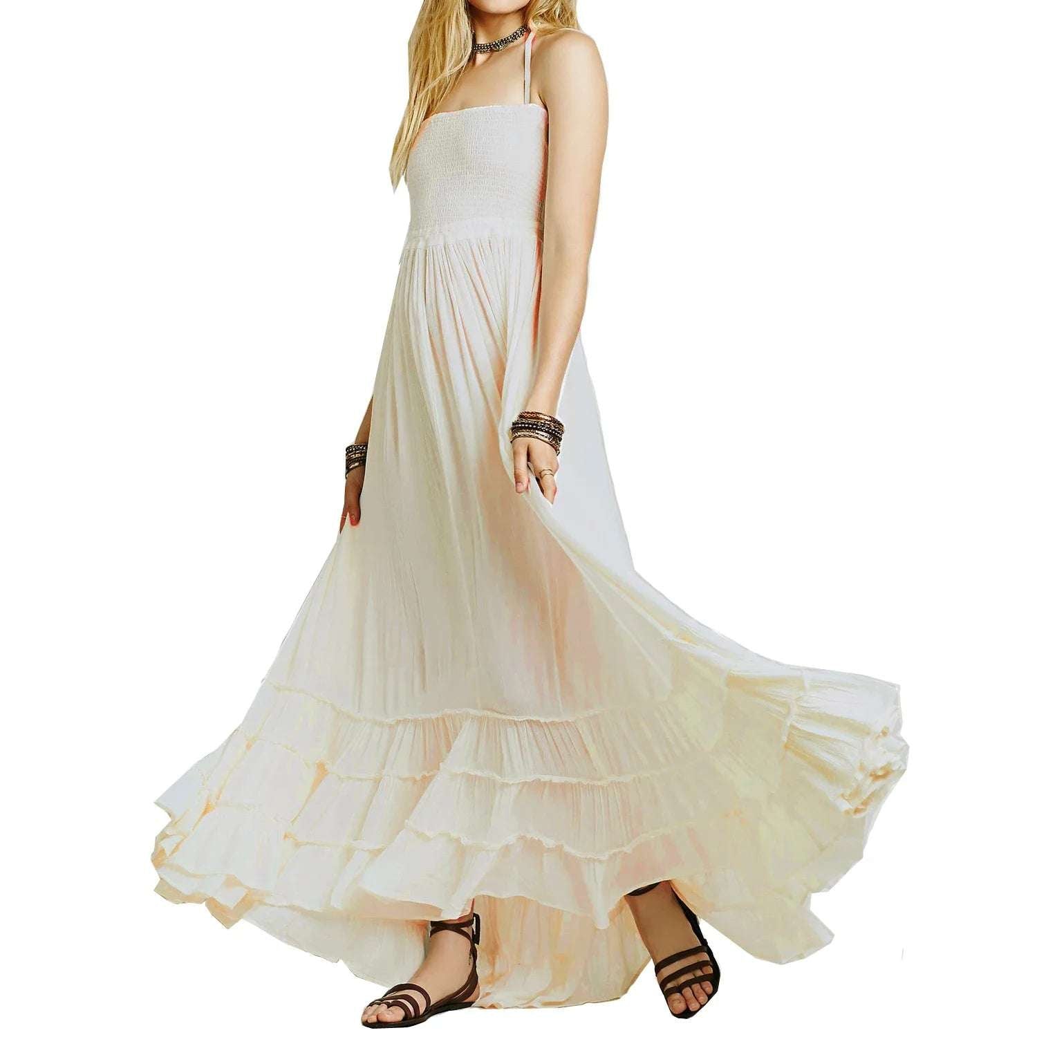 2024 Beach Dress Sexy Dresses Boho Bohemian People Holiday Summer Long Backless image 3