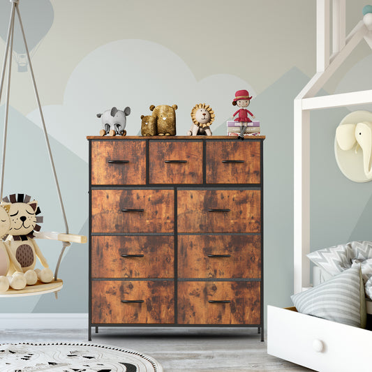 Dresser For Bedroom With 9 Fabric Storage Drawer Wardrobe Tall Chest Organizer  image 0