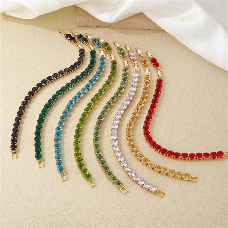 MxGxFam ( 20 cm x 6 mm ) Promotion Gold Plated 18 k Multiple Colors Powder Zirc image 0