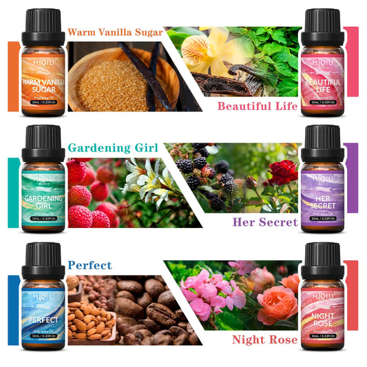 HIQILI Fragrance Oils Set-Women Theme | TOP 6 Gift Set Use for Aromatherapy,Dif image 0