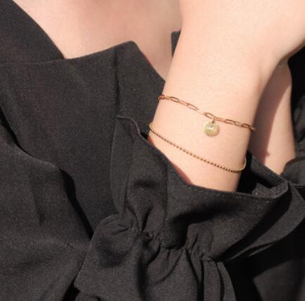 Titanium With 18 K Gold Layered Chain Good Luck  Necklaces Women Jewelry Punk D image 4