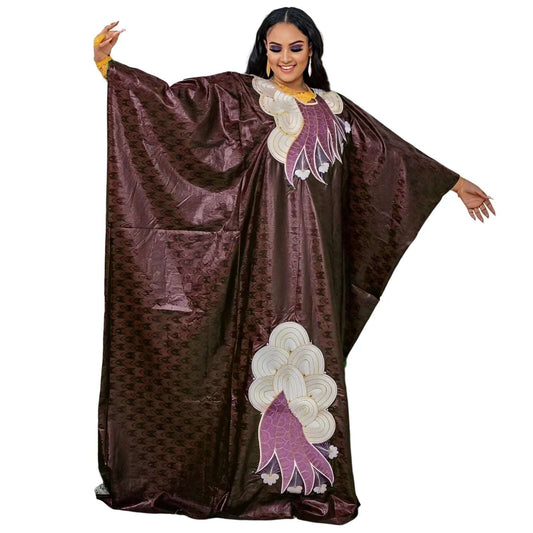 African Dress for Women Plus Si ze Embroidery Weddi ng Guest Long Maxi Dress wi image 0