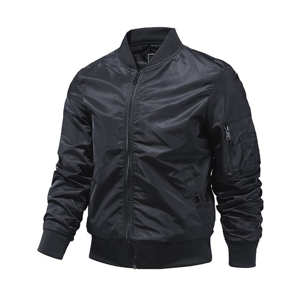 2024 Spring Summer Bomber Jacket Men Solid Color Fashion Aviator Baseball Jacke image 0
