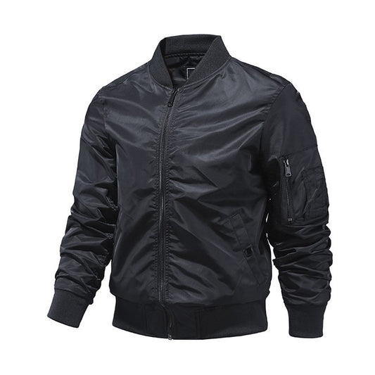 2024 Spring Summer Bomber Jacket Men Solid Color Fashion Aviator Baseball Jacke image 0