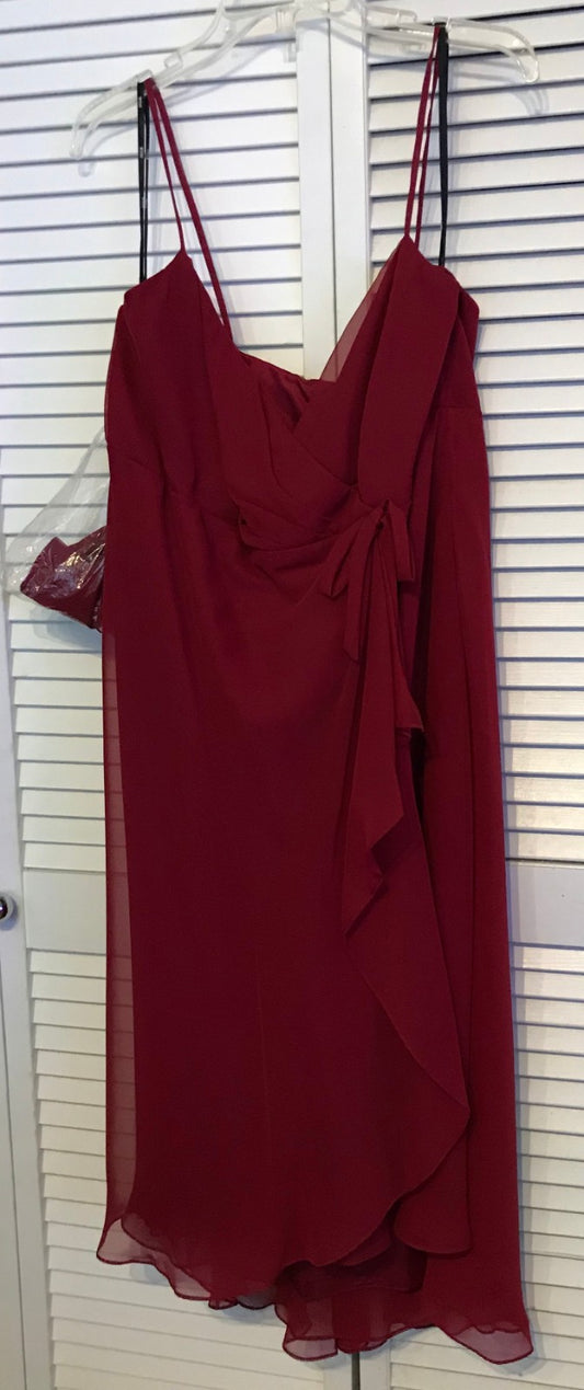 Watters & Watters Women Dress Chiffon Maroon Scarf Size 18 image 0