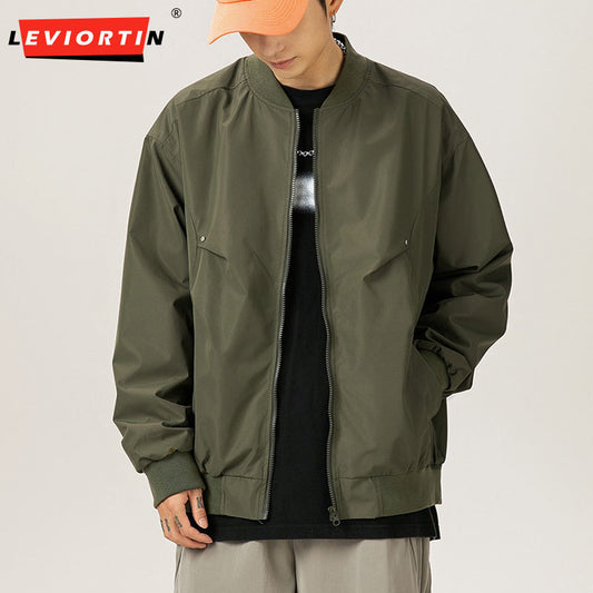 Male Anti Splash Baseball Collar Jacket Men's Bomber Jacket Spring Autumn Outer image 0