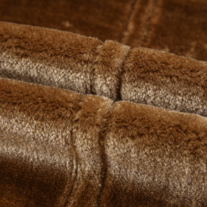 Winter Men's Jacket Fur Leather Suede Coat Male Retro Thicken Leather Motorcycl image 2