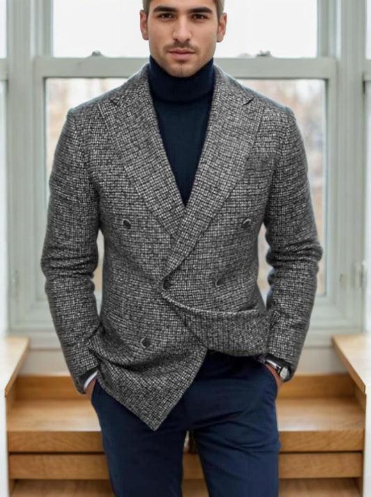 Men's Stylish Casual Blazer Slim Fit Gentleman Business Suit Jacket Versatile S image 0