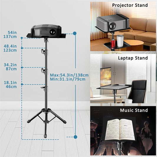 Projector Floor Tripod 90/125cm Stand Laptop Tripod Adjustable Height Mixer Sta image 0