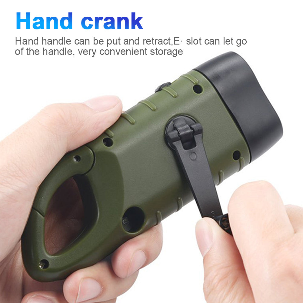 Hand Crank Solar Powered Flashlight, Emergency Rechargeable LED Flashlight, Sur image 5