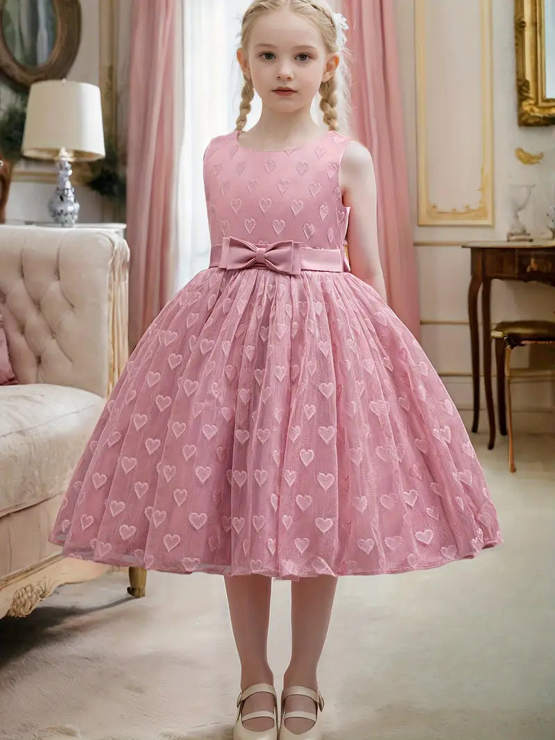 Girls Party Dresses Summer Luxury Elegant Bow Princess Dress Kids Baptism Lace  image 0