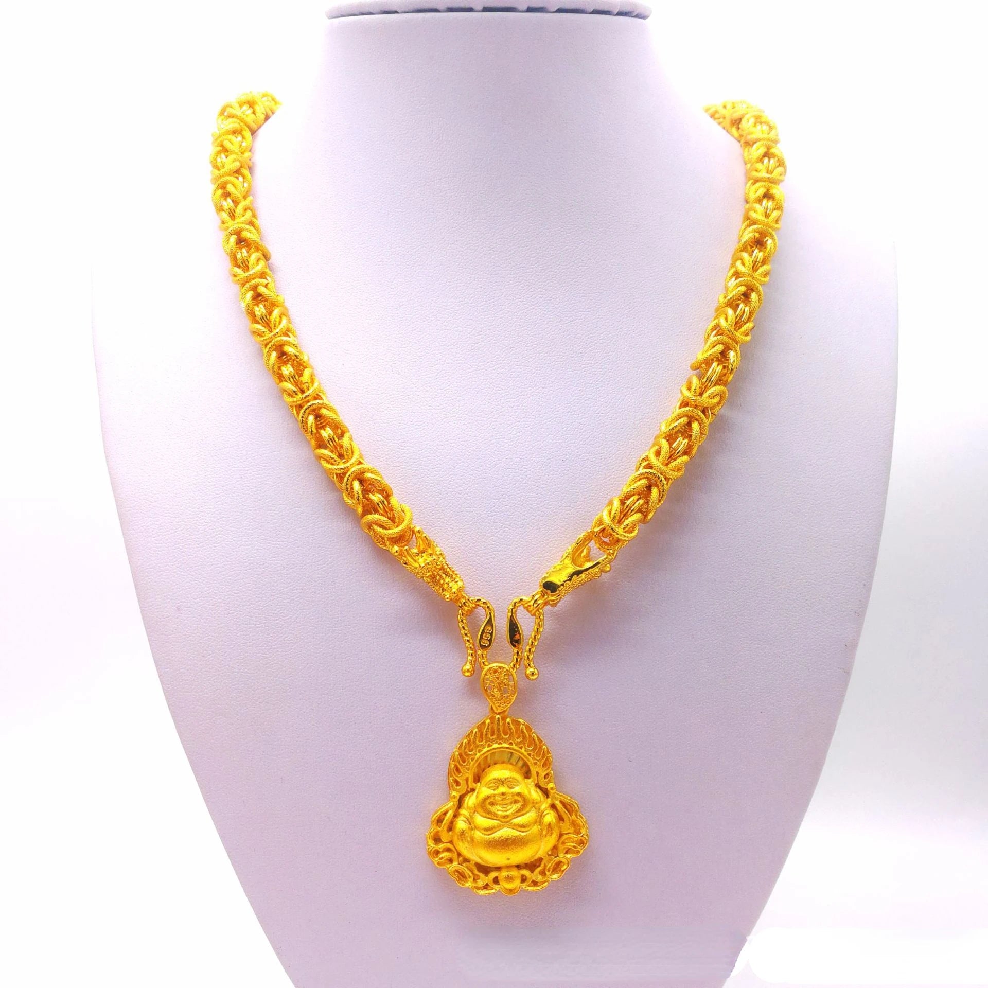 14k Gold Color Square Pendant Necklaces Shiny Choker Snake Chain Exquisite Neck image 3