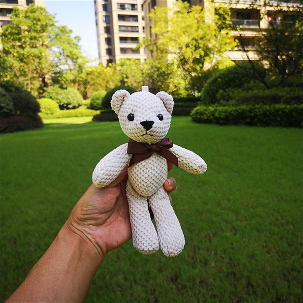 1pcs 15CM Bear Stuffed Plush Toys Baby Cute Dress Key Pendant Pendant Dolls  Bi image 4