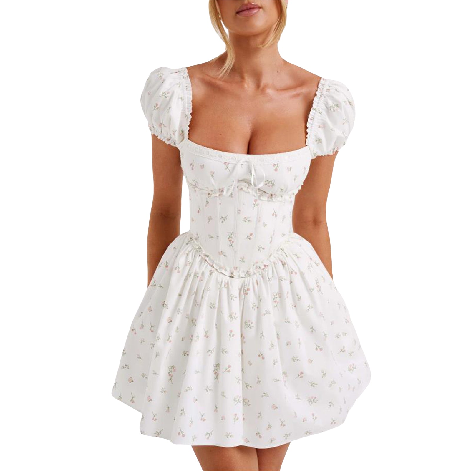 Elegant V-Neck Sleeveless Maxi Dress with Lace Detailing and Ruffled Hemline fo image 5