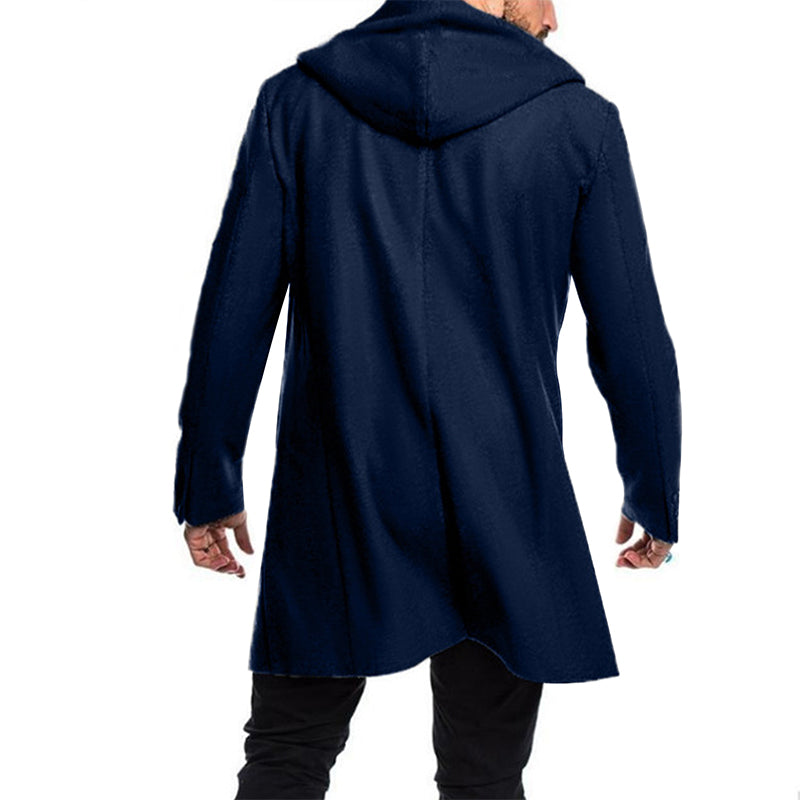 Men s Winter Duffle Coat Loose Fit Classic Wool Blend Long     Sleeve Hood Togg image 2