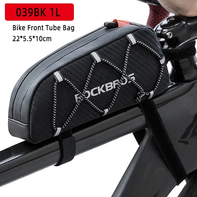 ROCKBROS Bike Bag Waterproof Reflective Front Top Frame Tube Bag Large Capacity image 1