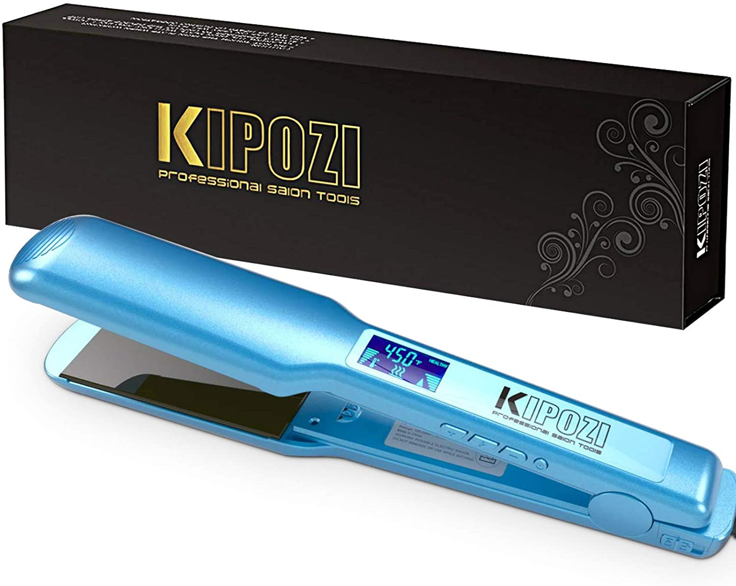 2023 KIPOZI Professional Titanium Flat Iron Hair Straightener with Digital LCD image 2