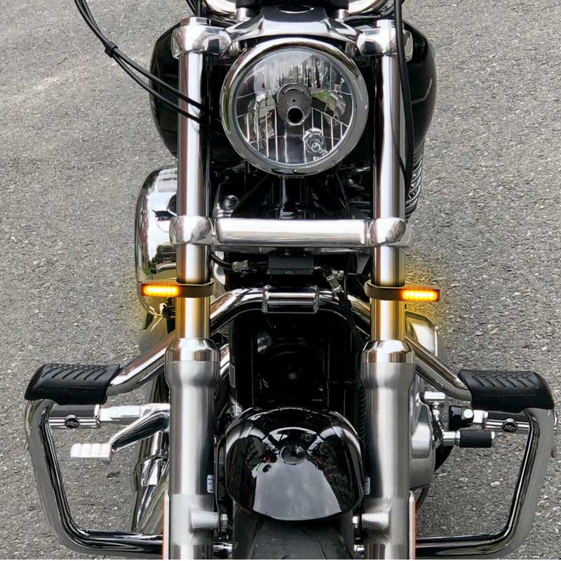 Motorcycle 39mm-41mm fork tubes front LED Turn Signal Light Amber flasher signa image 6