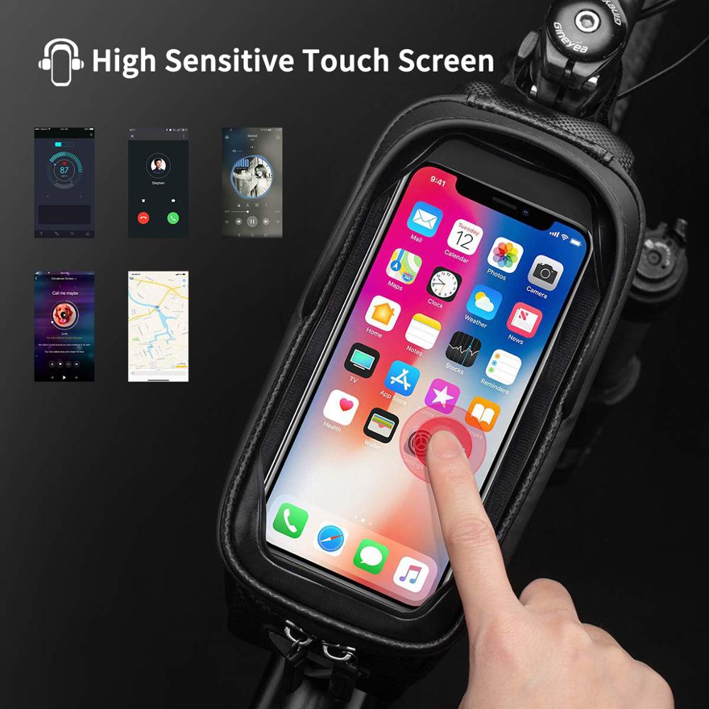 ROCKBROS Bicycle Bag Waterproof Touch Screen Cycling Bag Top Front Tube Frame M image 7