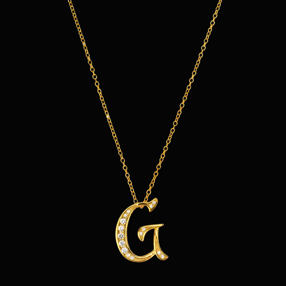 ANDYWEN 925 Sterling Silver Gold Long Chain Alphabet 26 Leter A W Pendant K H I image 0