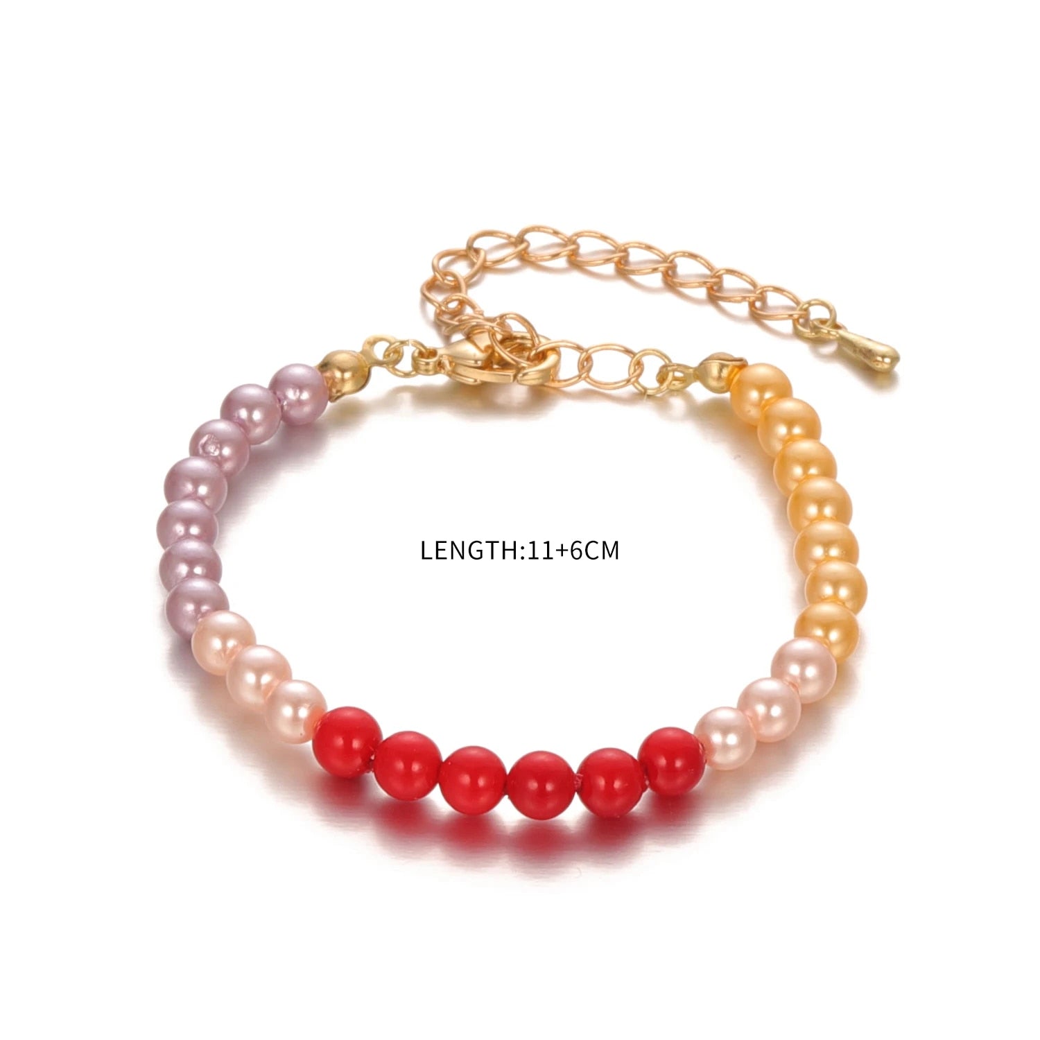 2022 New Fashion Gold Silver Colorful Beads Chain Hamdmade Bracelet for Kids Re image 3