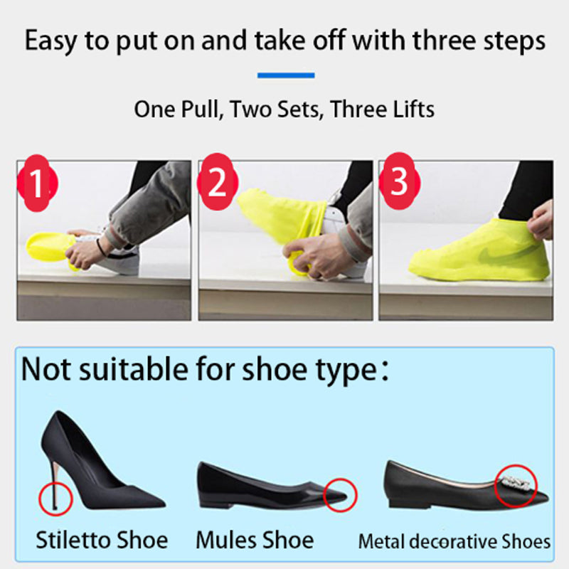 Reusable Waterproof Rain Shoes Covers Silicone Outdoor Rain Boot Overshoes Walk image 9