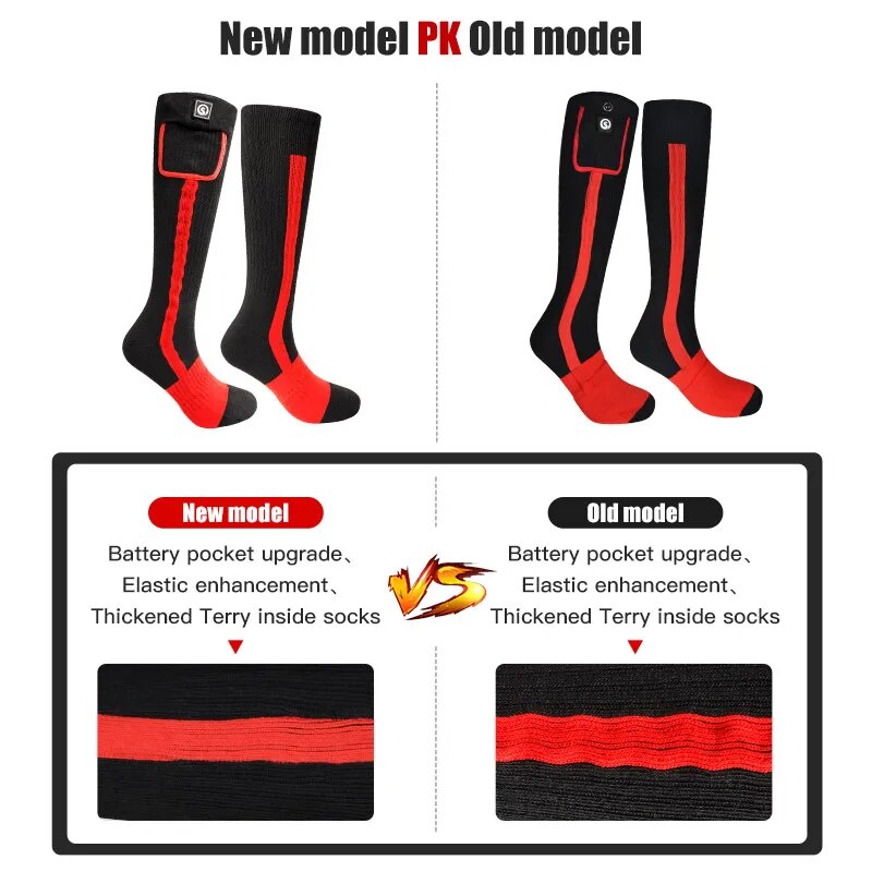 SNOW DEER Winter Heated Sock Rechargeable Battery Stocking Women Electric Heati image 5