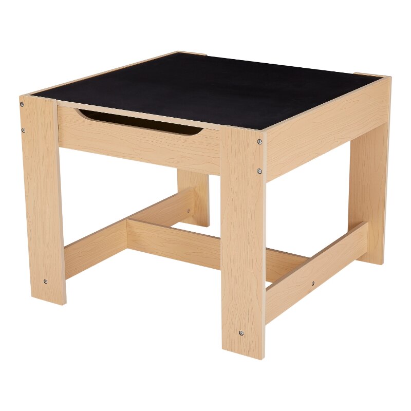 Senda Kids Wooden Storage Table and Chairs Set, Natural Color, Melamine, 3 Piece image 11
