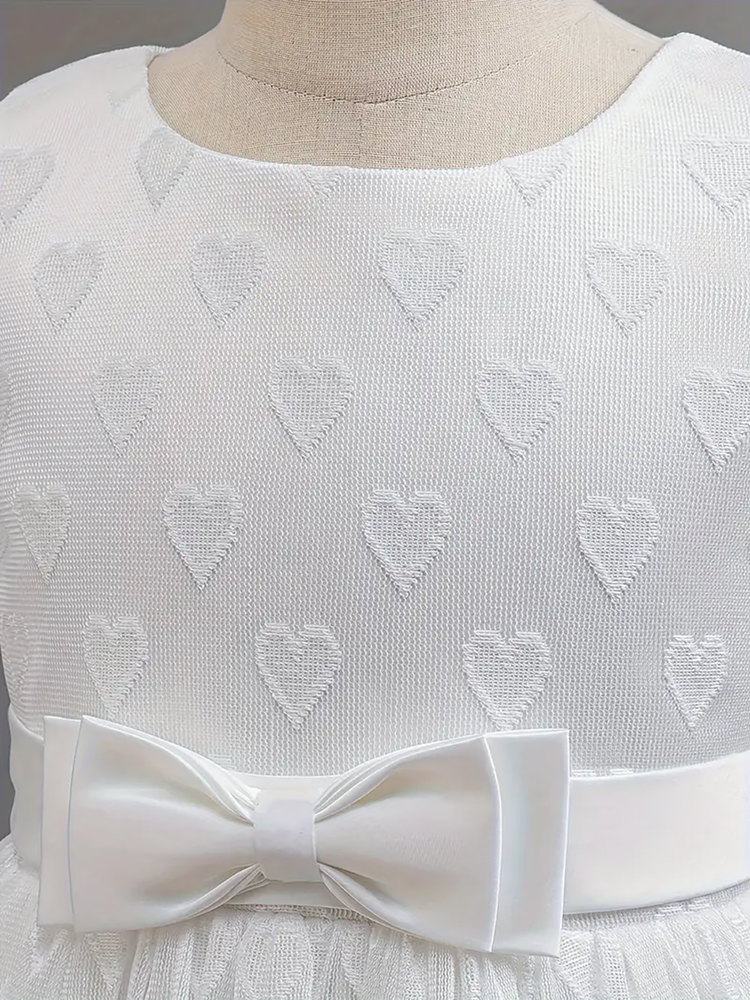 Girls Party Dresses Summer Luxury Elegant Bow Princess Dress Kids Baptism Lace  image 4