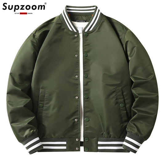 Supzoom New Arrival Rib Sleeve Cotton Fashion Single Breasted Casual Pilot Ins  image 0