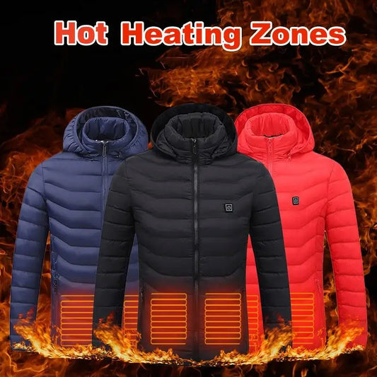 Winter Men Women Thicken Warm USB Heating Cotton Jackets Coat Smart Thermostat  image 0