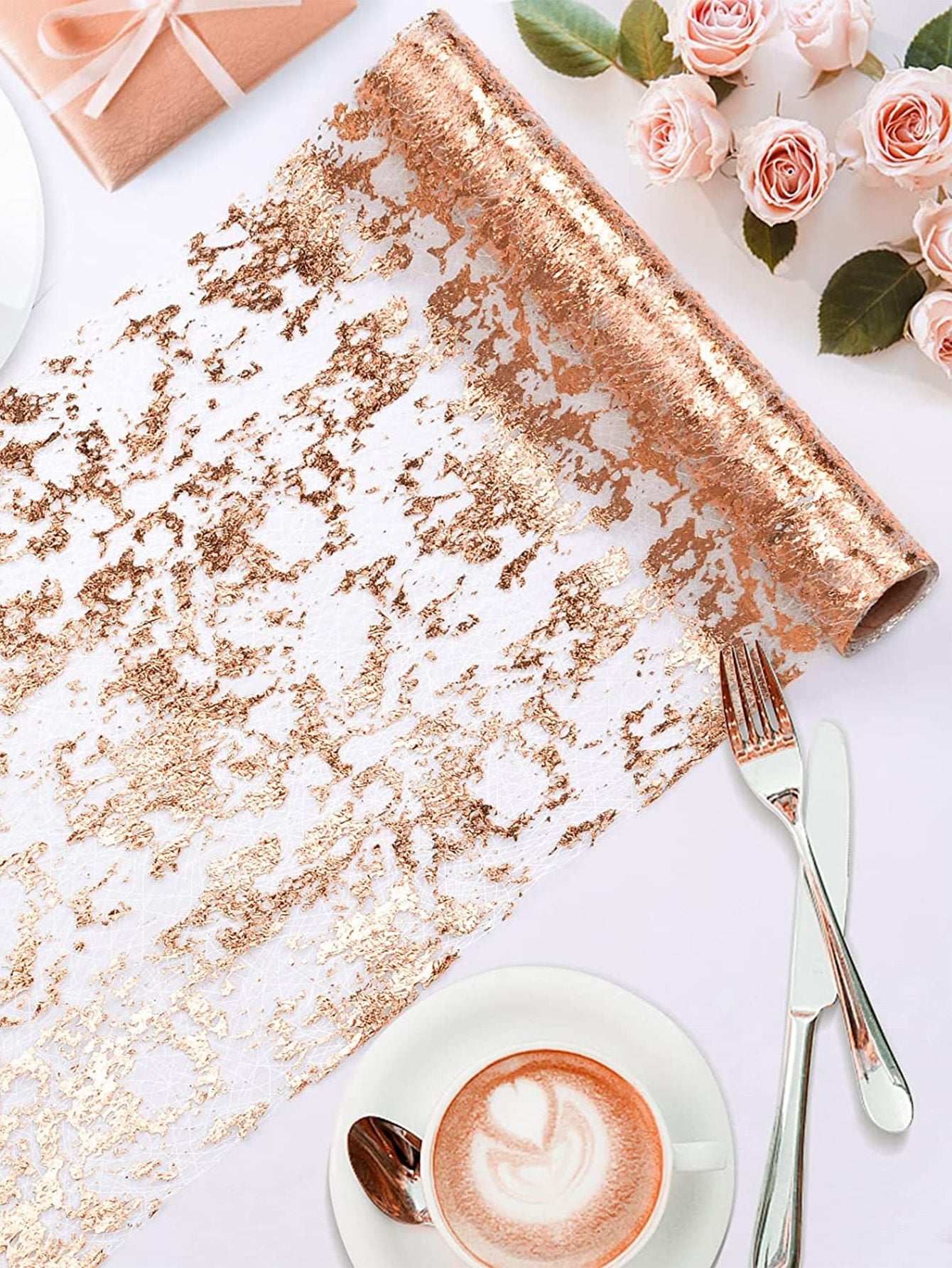 1pc Table Decorations For Party, Golden Table Runner, Sequin Glitter Foil Metal image 8