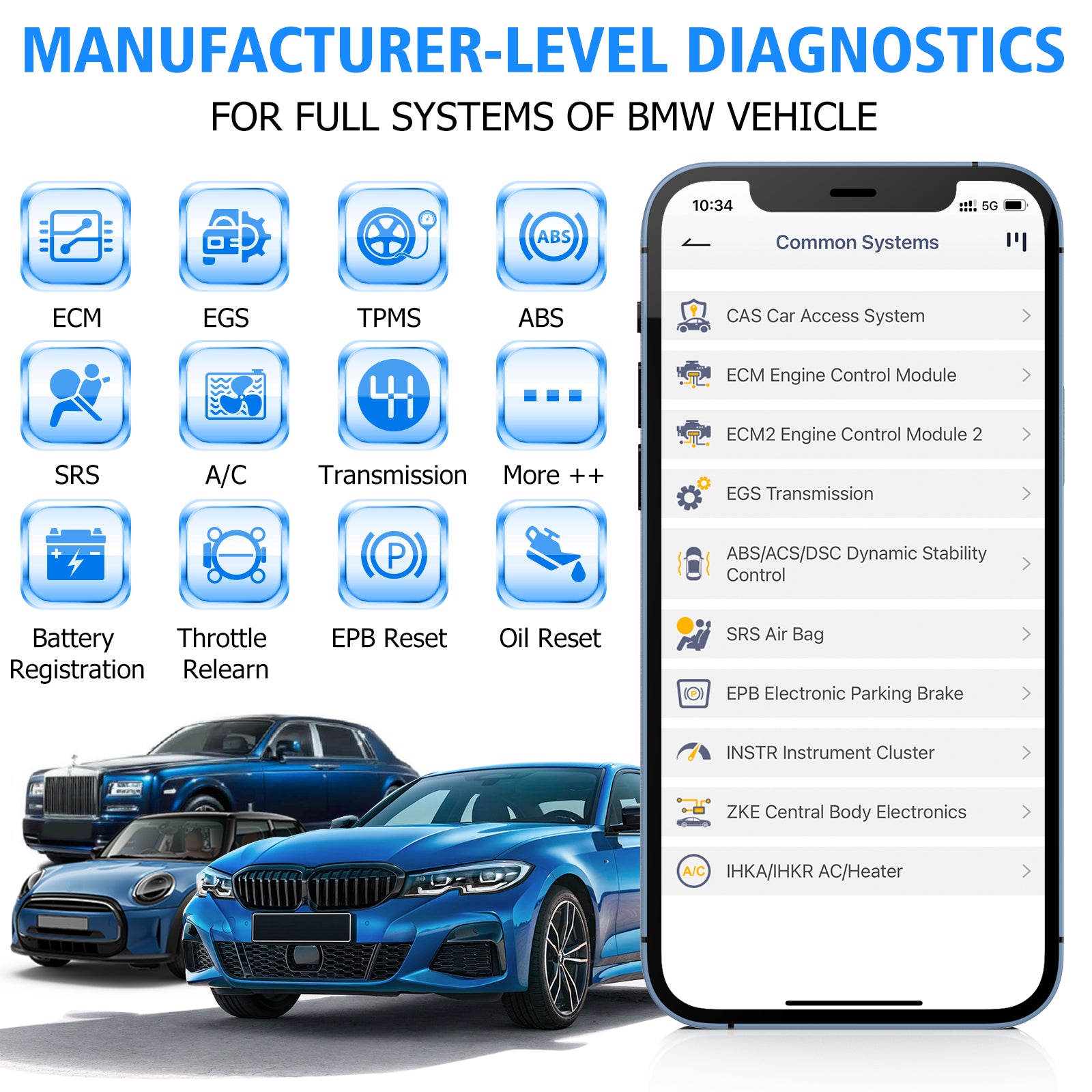 ANCEL BD300 OBD2 Scanner Full System Car Diagnostic Tools Injector Coding SRS A image 2