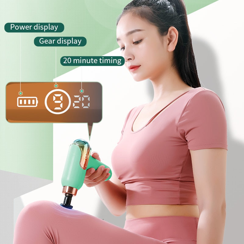 LCD Display Massage Gun Portable Electronic Massager Neck Massage Whole Body Ma image 2
