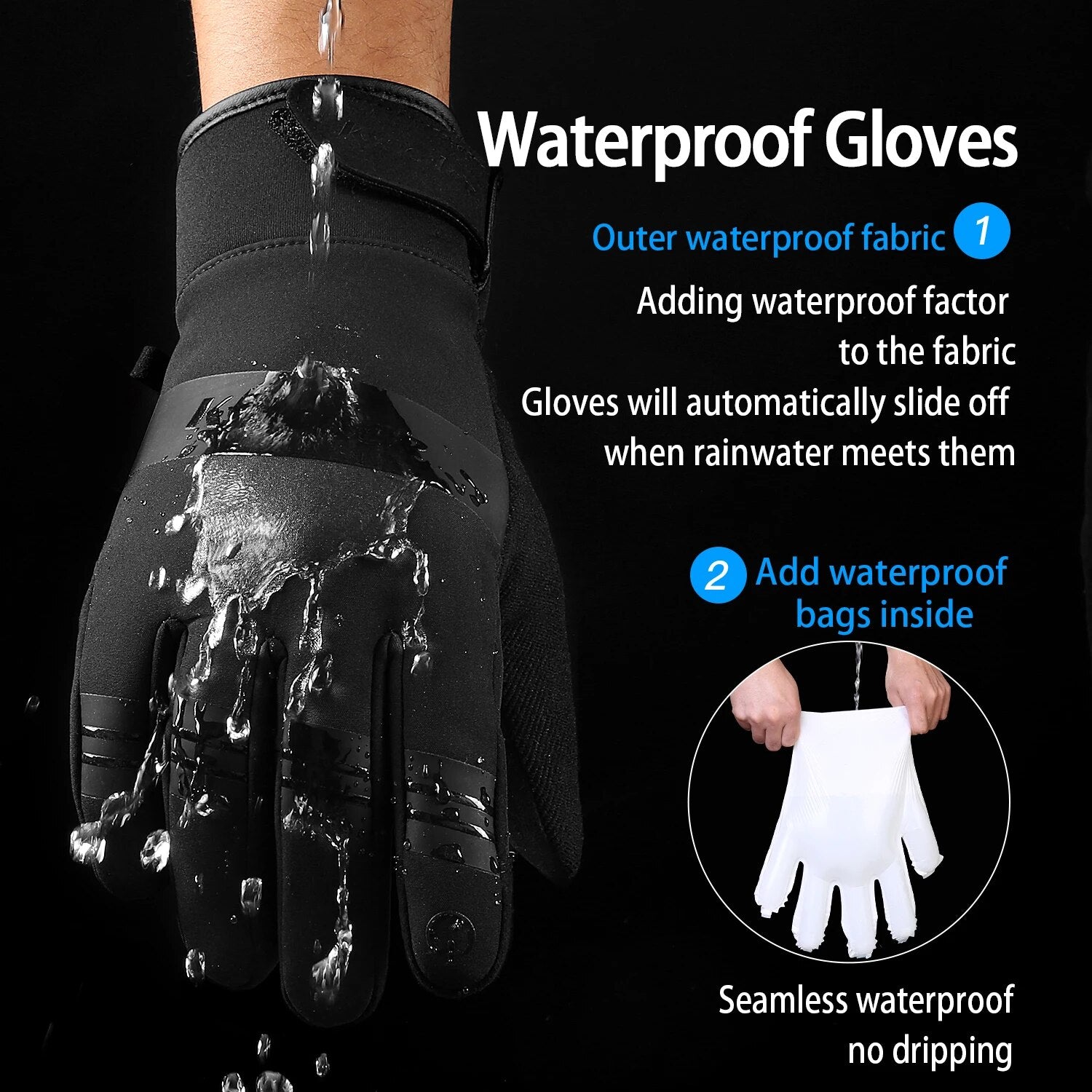 Winter Men Women Gloves Touch Cold Waterproof Male Outdoor Sports Warm Motorcyc image 5