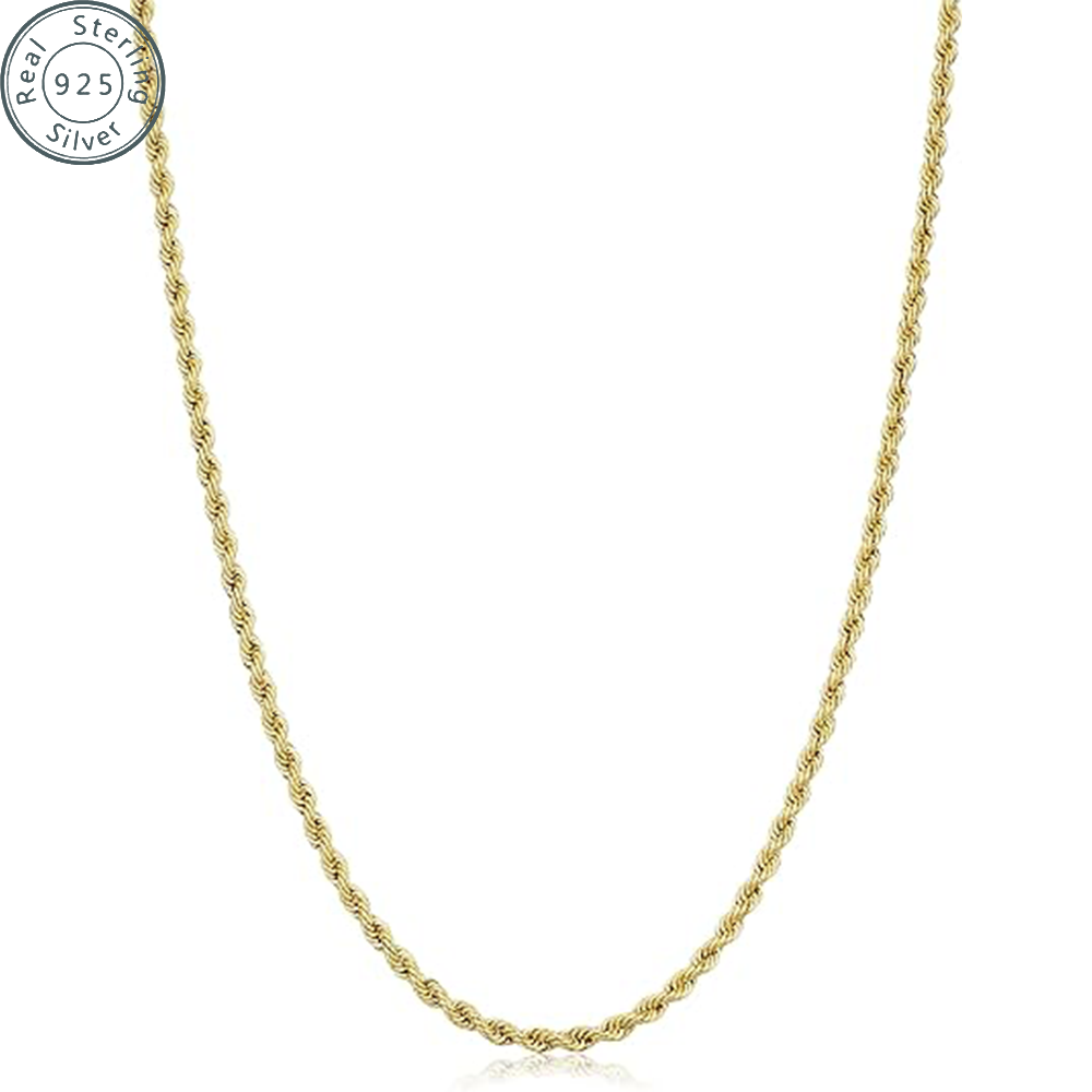 2 3 5mm Gold Rope Chain for Men & Women 18k Real Gold Plated Diamond Cut Gold N image 1