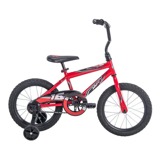 GISAEV 16 In. Rock It Boy Kids Bike, Red Hi-rise Handlebar In Black with A Comp image 0