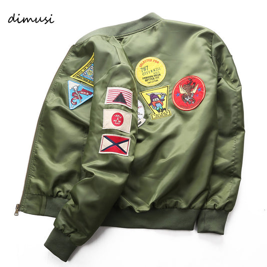 DIMUSI Bomber Jacket Mens  Ma-1 Flight Jacket Pilot Air Force Male Ma1 Army Gre image 0