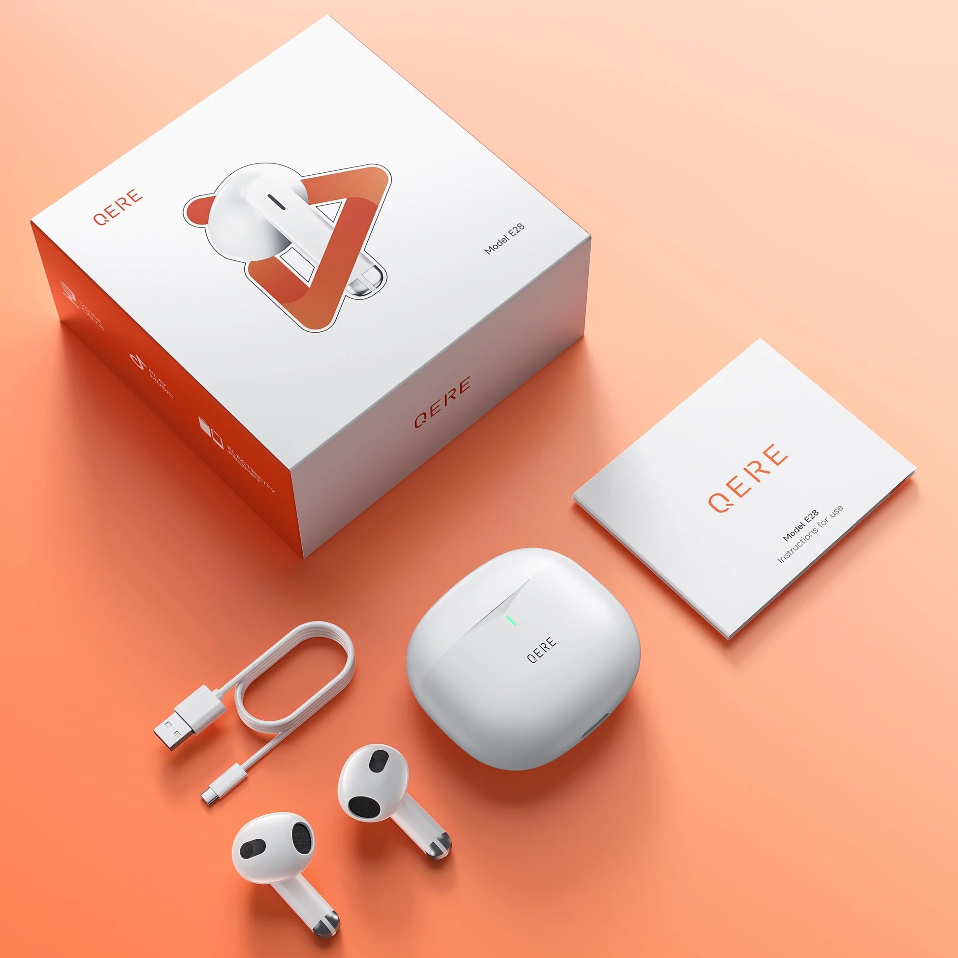 Wireless Headphones,QERE E28,NEW TWS Bluetooth 5.3,HD Microphone,HIFI Earphones image 3