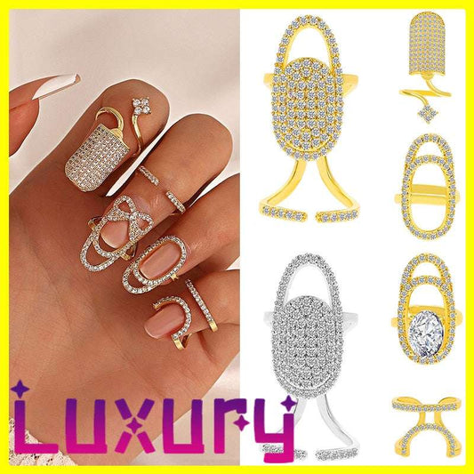 New In 2023 Luxury Nail Photo Ring Gold Silver Plated Phalanx Fashion Finger Ma image 0