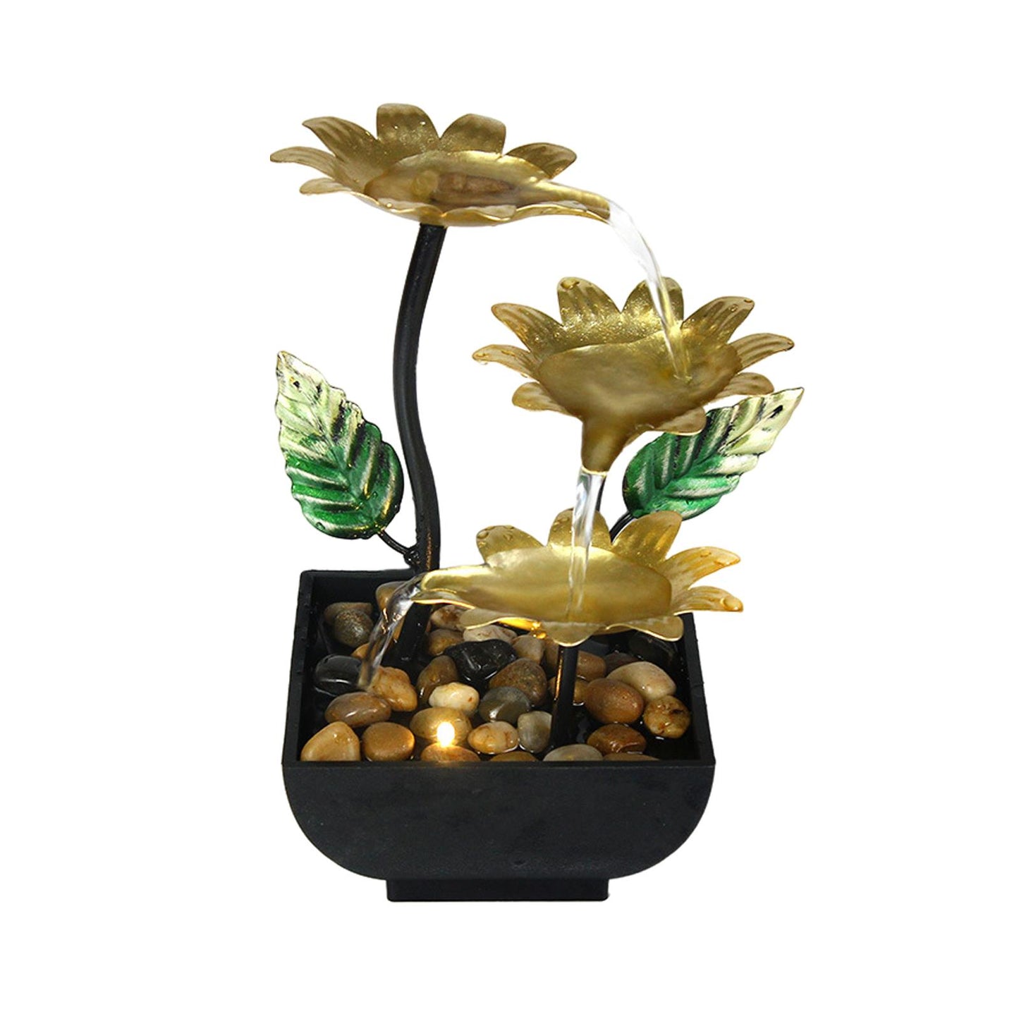 Tabletop Water Fountain Ornament Waterfall USB Indoor with LED Light image 5