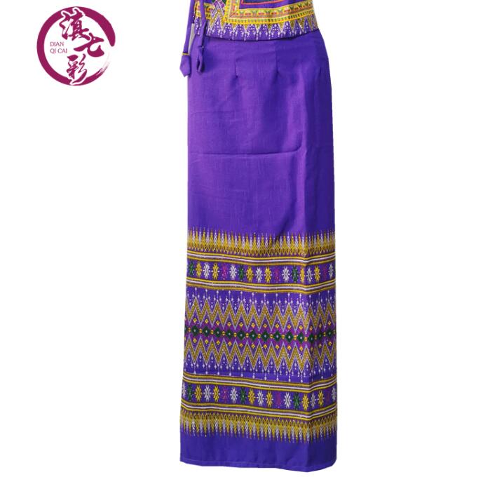 Thailand Women Skirt Pha Sin Traditional Festival Dai 98cm Long Sarong Ethnic S image 5