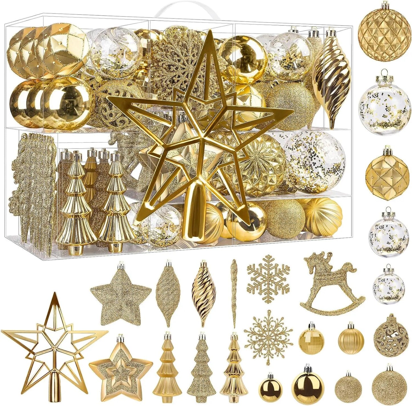 White Christmas 2024 100pcs Christmas Balls Ornaments Set Festoon New Year's Ev image 7
