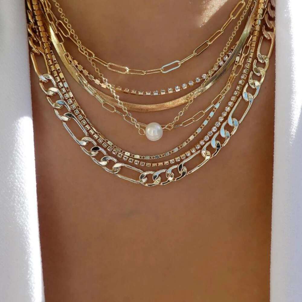 bls-miracle Bohemia Gold Color Multiple Styles Necklace For Women Trendy Multi- image 3