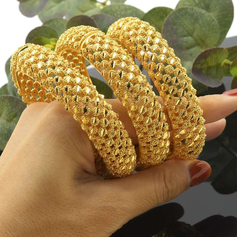 ANIID Dubai Bangles 24K Gold Color African Bracelet For Women Wholesale Designe image 18